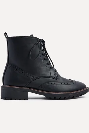 Linzi Kinsley Wide Fit Lace-Up Biker Boots