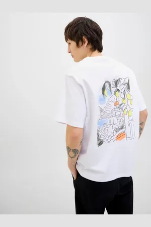 JACK & JONES Back Print Hand Drawn Graphic 100% Cotton T-ShirtStor