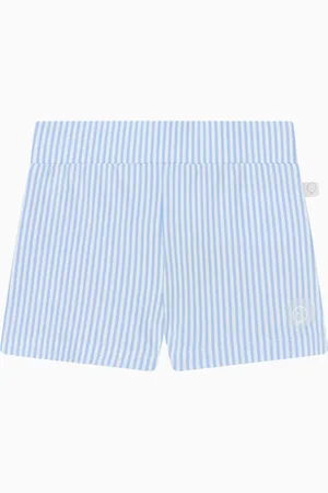 Mori Blue UPF 50+ Recycled Seersucker Stripe Swim Shorts7480cm