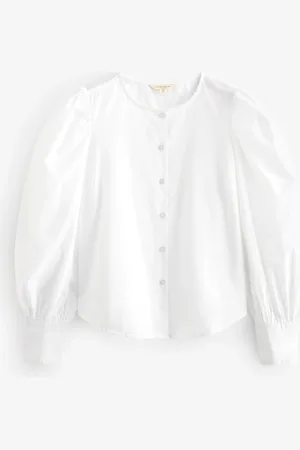 Laura Ashley 100% Bomuld Pufærme-skjorte48