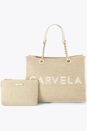Carvela Cream Sorrento Raffia Tote Bagen