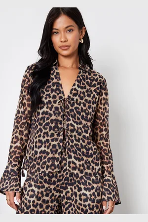 Threadbare Leopard Print Chiffon Tie Front Blouse42