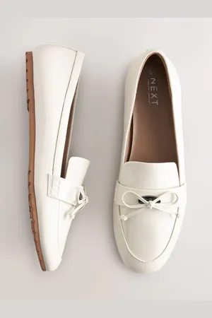 Next Forever Comfort Round Toe Patent Bow Detail Loafer Ballet Shoes