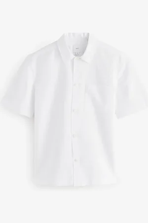 Next Cotton Linen Blend Short Sleeve ShirtXL