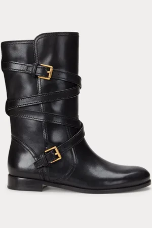 Ralph Lauren Briannah Leather Wrap Riding Boots