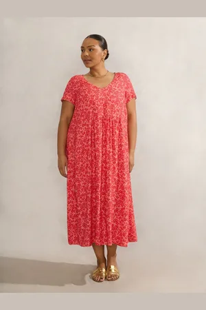 Live Unlimited London Curve Ditsy Print Short Sleeve Midi Dress42