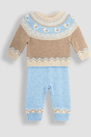 JoJo Maman Bébé Duck Fair Isle Pattern Knitted Jumper & Leggings Set12 - 18 måneder (80 - 86cm)