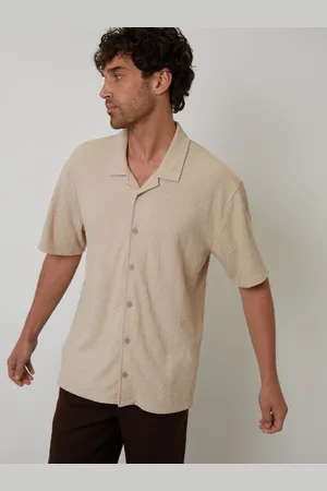 Threadbare Relaxed Fit Textured Revere Collar Shirtxlarge