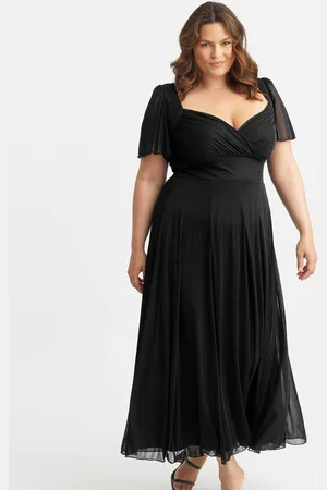 Scarlett & Jo Kemi Solid Bolero Wrap Bodice Mesh Maxi Dress42