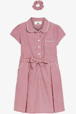 Next 100% Cotton Rich Med bælte School Kjole With Scrunchie (3-14år)9 år (134cm)