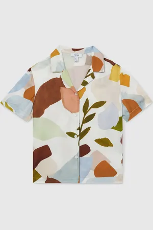 Reiss Tommi Blomster Tryk Cuban Collar Skjorter158164cm