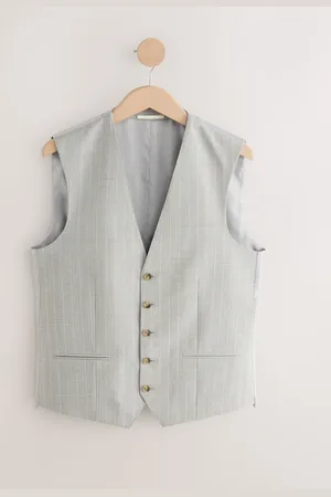 Next Signature Alfred British Wool Stof Stribet Jakkesæt Vest52 Almindelig (UK 42 R)