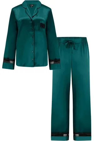 Pour Moi Dusk Satin and Lace Revere Collar Pyjama Set48