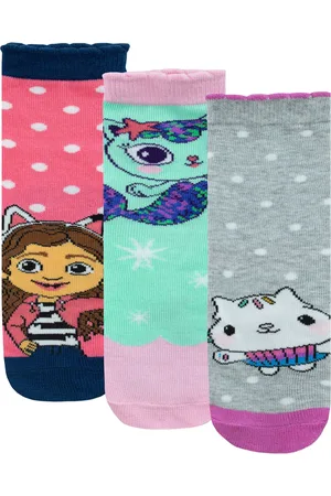 Character Gabbys Doll House 100% Cotton Socks 3 Pack6-8 Jnr