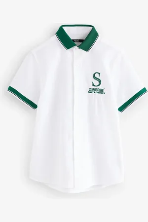 Next Short Sleeves Bowling 100% Cotton Shirt (3-16yrs)158164cm