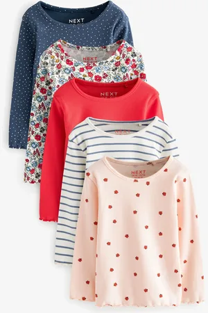 Next Ribbede langærmede toppe 5 -pakke (3mdr.-7år)2 - 3 år (92 - 98cm)