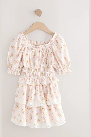 Next Textured Floral Shirred Bardot Top & Skirt Set (3-16yrs)158164cm