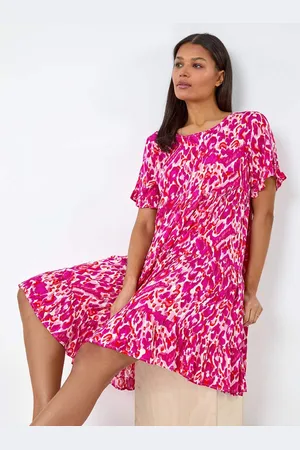 Roman Abstract Print Tiered Smock Dress38