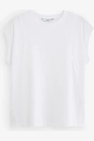 Next T-shirt med rund hals Hør Look Sub Jersey Cap-ærmer 100% bomuld44