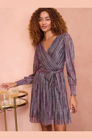 Love & Roses Layered Long Sleeve Wrap Mini Dress42