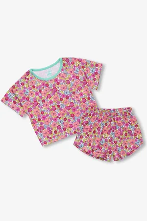 Hatley Pink Groovy Flowers Short Sleep Set110116cm
