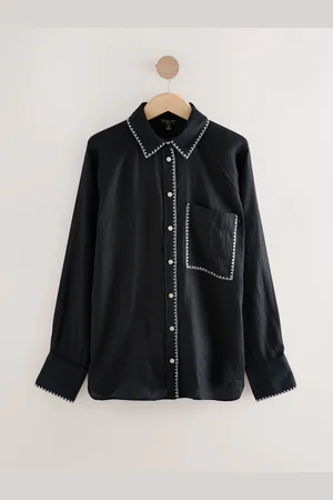 Next 100% Hør Button Down Afslappet Langærmet Skjorter44