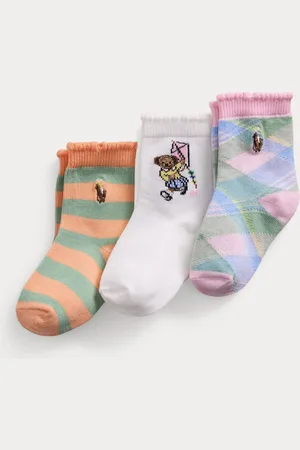 Ralph Lauren Crew 100% Cotton Knit Socks 3 Pack8692cm