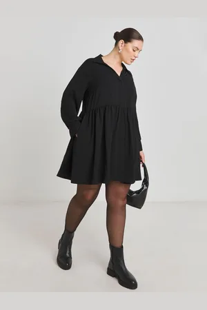 Simply Be Herringbone Pocket Smock Dress44