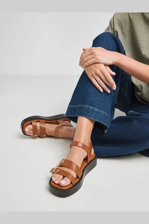 Simply Be Chunky Multi Buckle Hardware Sandals In Wide Fiteu43