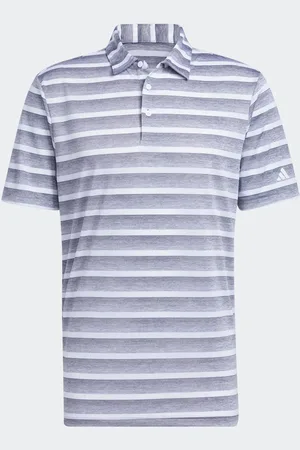 adidas Two Color Striped Navy/White Polo ShirtM Reg