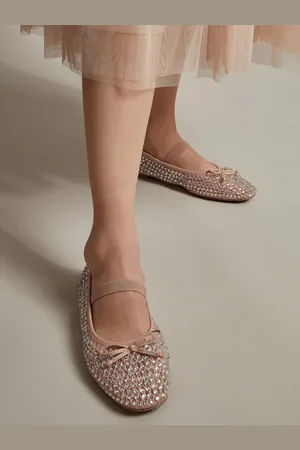 Monsoon Gabi Diamante Mesh Ballet Flats