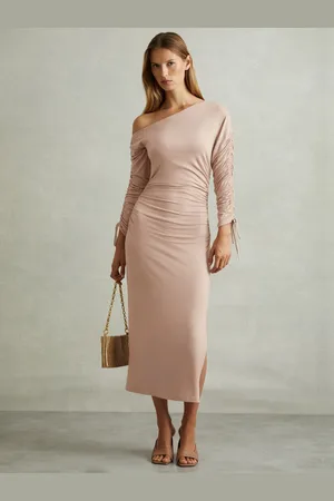 Reiss Cyra One-Shoulder Ruched-Jersey Midi Dress38