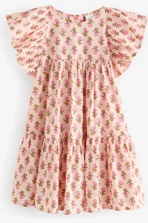 Next Printed 100% Cotton Ruffle Dress (3-16yrs)9 år (134cm)