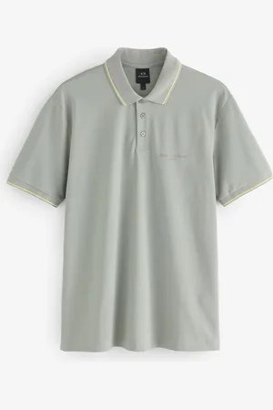 Armani Exchange Tipped Grey Polo Shirtsmall