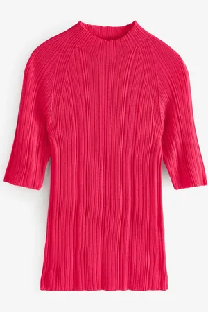 Banana Republic Ribbed Merino Mock-Neck Elbow-Sleeve Jumpersmall