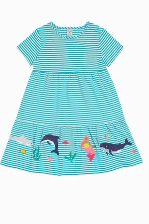 Frugi Kids Blue Pixy 100% Cotton Dress110116cm