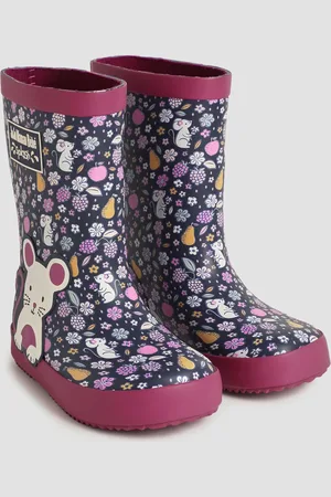 JoJo Maman Bébé Fruit And Mouse Floral Print Wellies