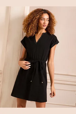 Love & Roses Notch Neck 100% Cotton T-Shirt Mini Dress38