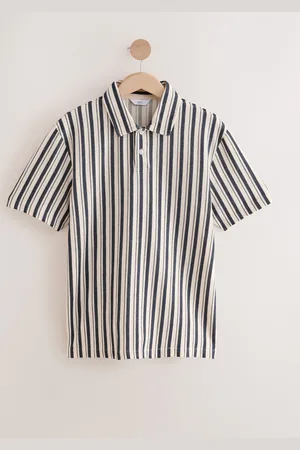 Next Vertical Stripe Textured Polo ShirtMiddel