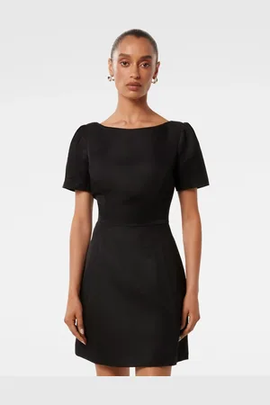 Forever New Petite Simone Bow Back Mini Dress with a Touch of Linen38