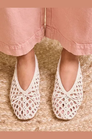 Love & Roses Woven Faux Leather Ballerina Pump Shoeseu37