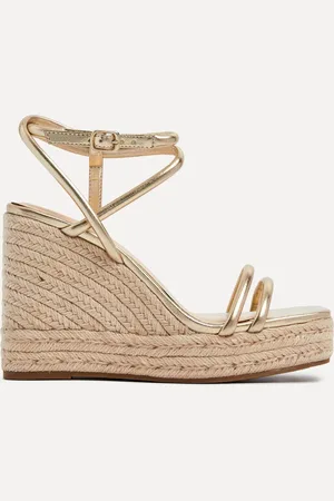 Linzi Malibu Double Strap Rope Detail Wedges