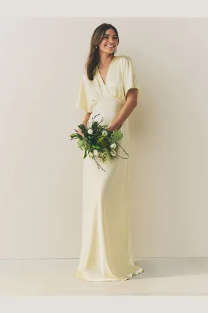 Next Brudepige Satin Flutter Sleeve Maxikjole