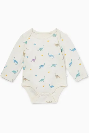 Mori Lilla langærmet bodystocking i økologisk bomuld med dino-print6 - 9 måneder (68 - 74cm)