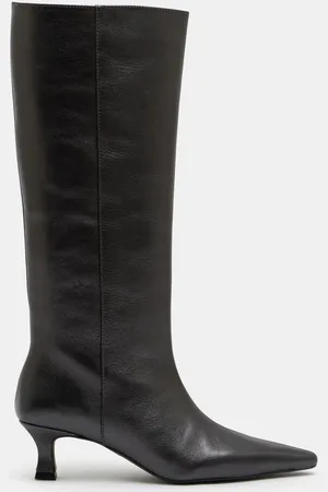 Hush Puppies Katlynn Leather Kitten Heel Knee Boots