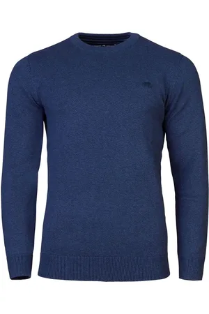 Raging Bull Blue Classic Crew Neck Knit JumperXL