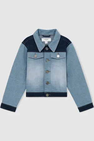 Reiss Briar Patchwork Two-Tone Denim Jacket152158cm