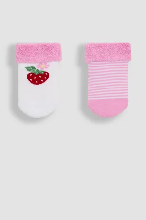 JoJo Maman Bébé 2-Pakke Baby Sokker6268cm
