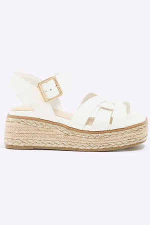River Island Piger Faux Fur Læder Kilehæle Sandaler