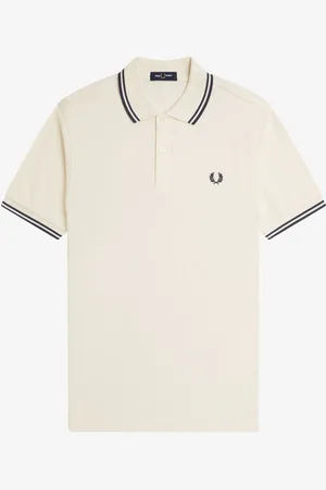 Fred Perry Poloskjorte med dobbelt stribe på kraveSmall